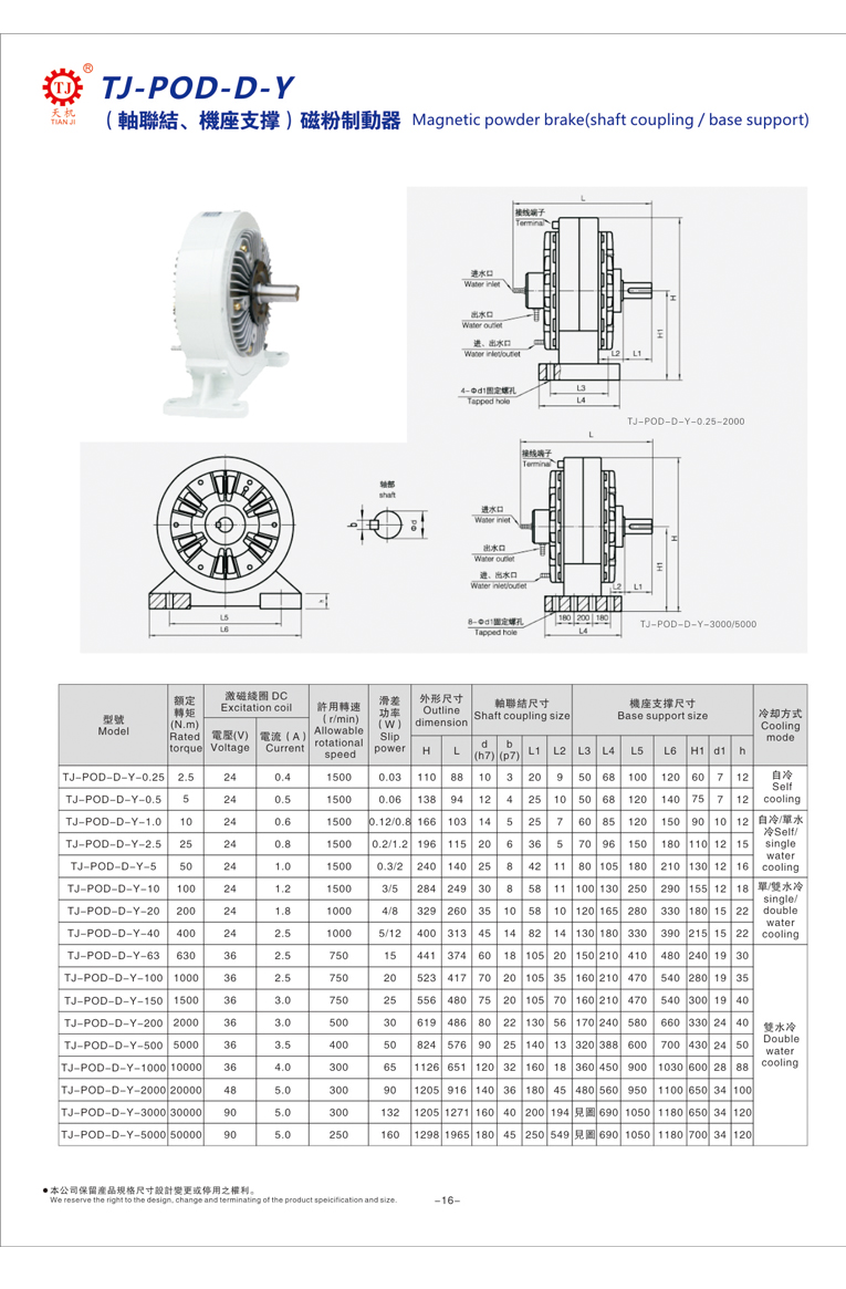 機(jī)座水冷磁粉制動器